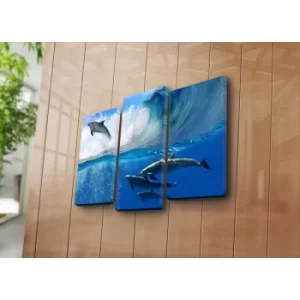 Image of 3PATK-65 Multicolor Decorative Canvas Painting (3 Pieces)