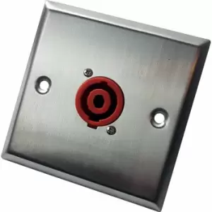 Image of Loops - Brushed Steel Speaker Cable Socket Outlet Wall Face Plate spkon Solder Connector