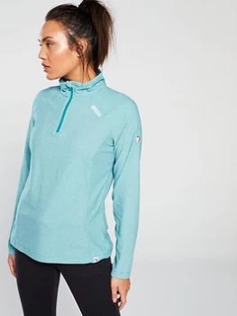 Image of Regatta Montes 1/4 Zip Top - Flouro Blue , Flouro Blue, Size 8, Women