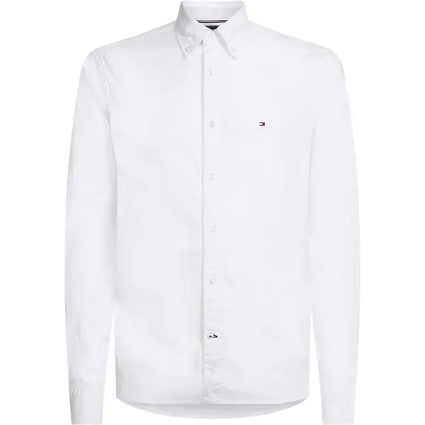 Image of Tommy Hilfiger Core 1985 Long Sleeve Oxford Shirt S Pink 32698006350