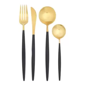 Image of Avie 16Pc Matt Cutlery Set Golden
