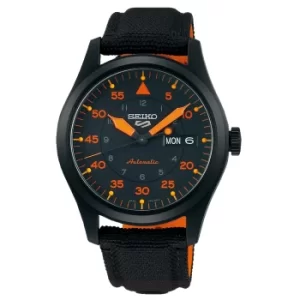 Image of Seiko 5 Sports Military Flieger Automatic Black Dial Black NATO Strap Mens Watch SRPH33K1