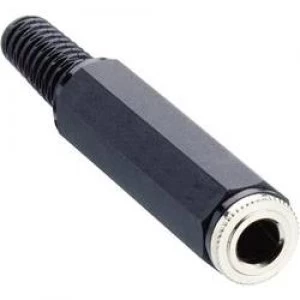Image of 6.35mm audio jack Socket straight Number of pins 2 Mono Black Lumberg KLKM 3 SCHWARZ