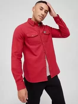 Image of Superdry Trailsman Flannel Overshirt - Red, Size L, Men