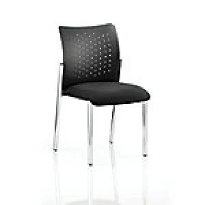 Image of Visitor Chair Academy Plastic Back Black Fabric Without Arms