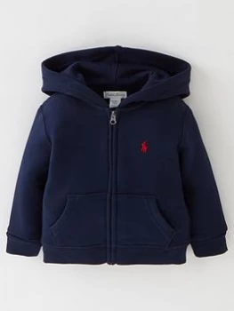 Image of Ralph Lauren Baby Boys Classic Zip Through Hoodie - Navy, Size 6 Months