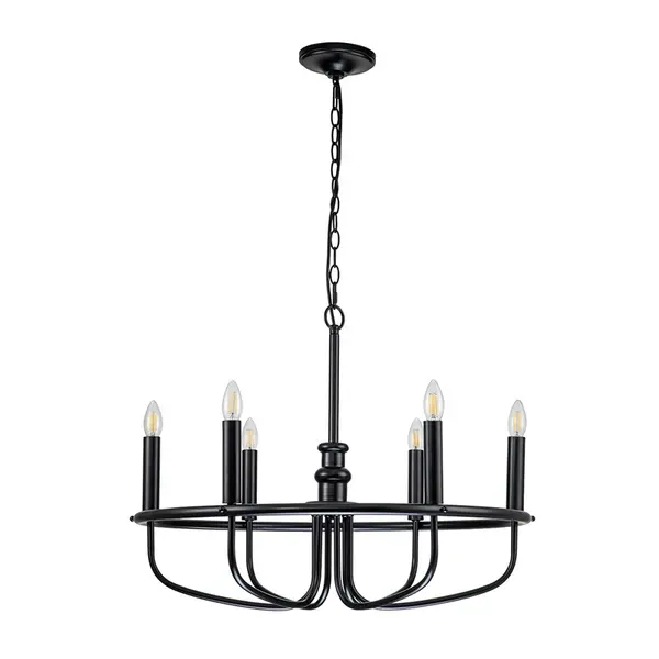 Image of Kichler Kichler Capitol Hill 6 Light Chandelier - Black