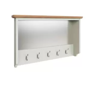Image of Kettle Interiors Two Tone Oak & White Coat Rack With Mirror