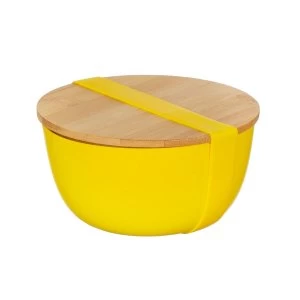 Image of Sass & Belle Yellow Bamboo Bowl with Lid