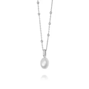Image of Daisy London 925 Sterling Silver Treasures Baroque Pearl Pendant Necklace Sterling Silver