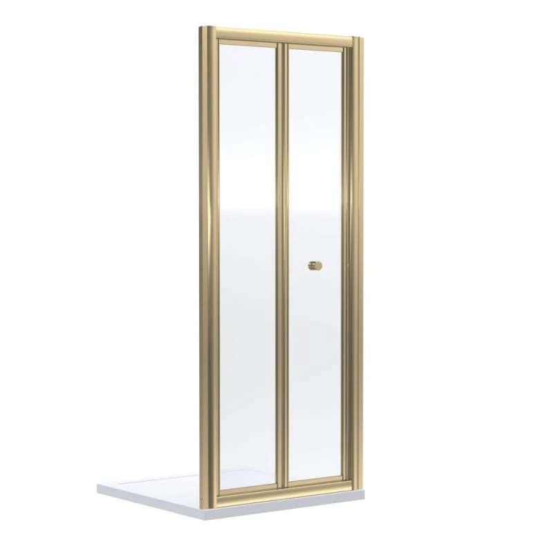 Image of Balterley 4mm Glass Bi-Fold Shower Door 1900 x 800mm Brushed Brass Bronze