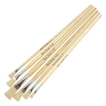 Image of Major Brushes Long Handle Flat Hog Brushes - Pack of 6