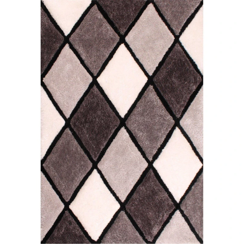 Image of Ultimate Rug 3D CARVED DIAMOND Grey unisex 80x150cm