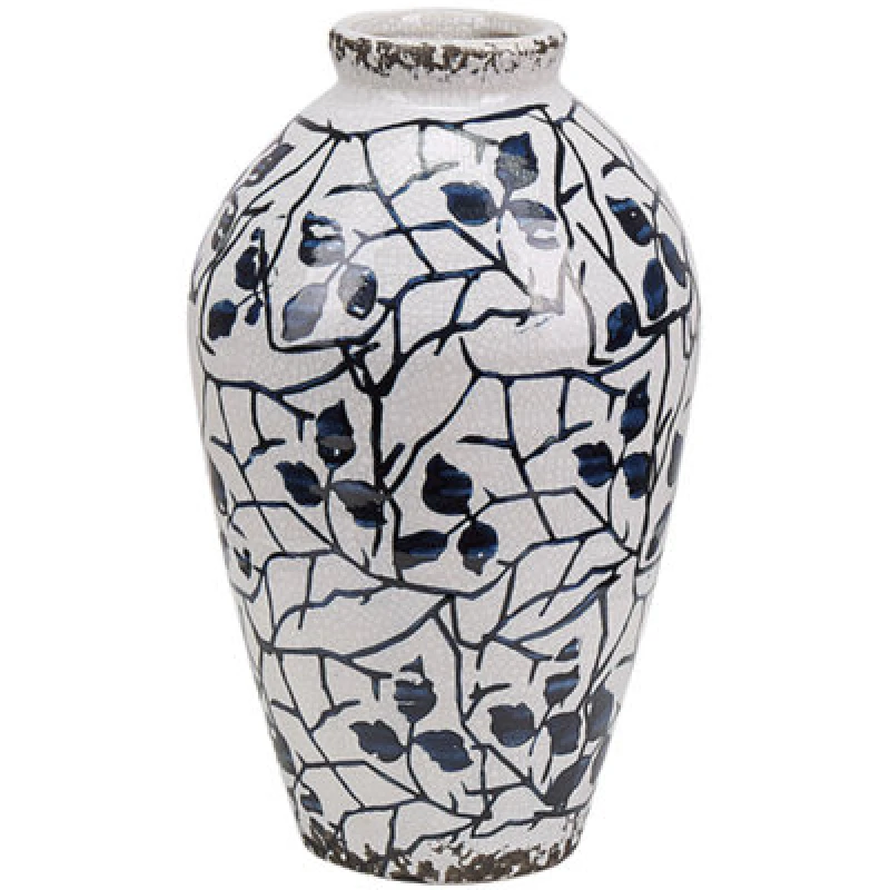 Image of Beliani Flower Vase Mallia Stoneware 20 Cm White