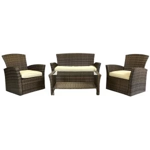 Image of Charles Bentley Verona 4 Piece Rattan Garden Lounge Set - Brown