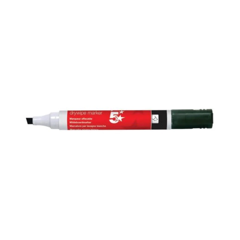 Image of 5 Star Office Drywipe Markers Xylene/Toluene-free Chisel Tip 2-5mm Line Black (12 Pack) 939948