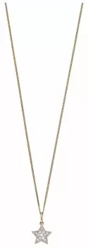 Image of Elements Gold GP2188 9k Yellow Gold Diamond Star Pendant Jewellery