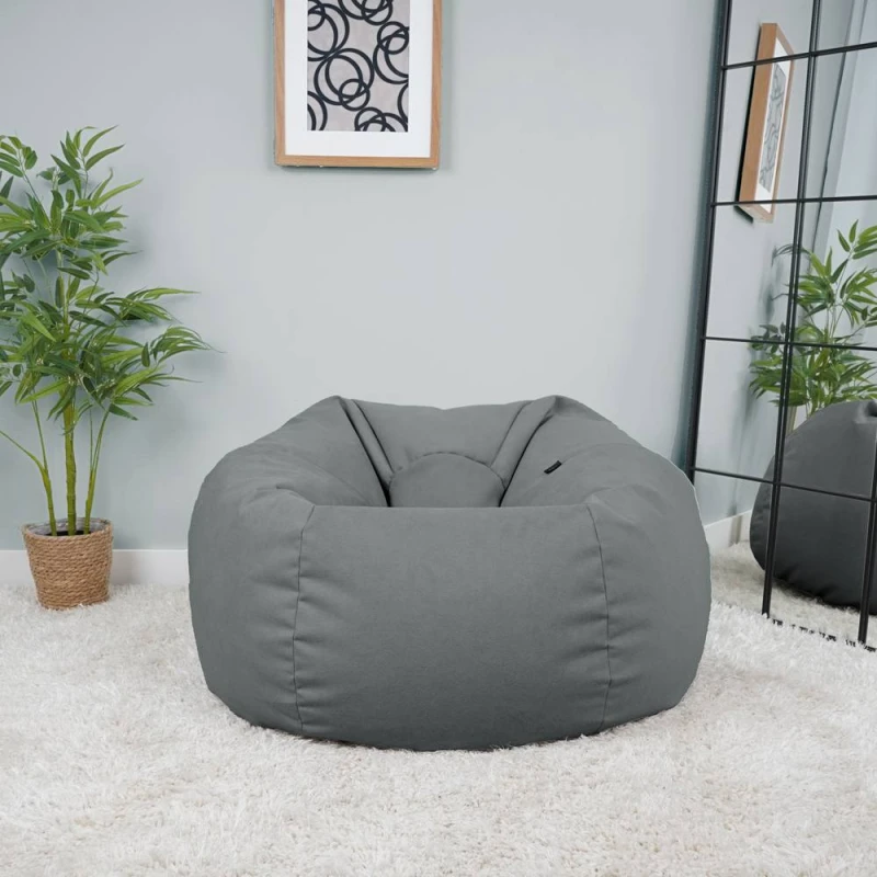 Image of rucomfy Beanbags rucomfy Veneto Classic Bean Bag for Adults - Soft Lounge Chair in Grey Grey Unisex