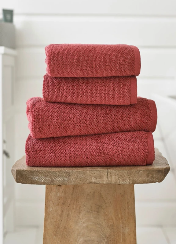 Image of Deyongs Romeo Luxury Textured Quik Dri 100% Cotton Towels in Raspberry Size: Bath Sheet Raspberry Unisex Bath Sheet