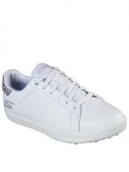 Image of Skechers Drive Spikeless Golf Trainers, White/Silver, Size 3, Women