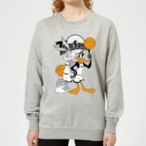 Image of Space Jam Bugs And Daffy Tune Squad Womens Sweatshirt - Grey - M