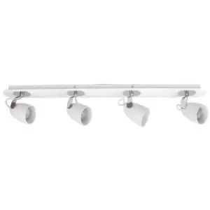 Image of Italux Lighting - Italux Oxford - Modern Spotlights Chrome, White 4 Light with White Shade, GU10