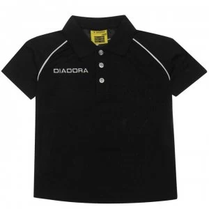 Image of Diadora Madrid Polo Shirt Junior Boys - Black