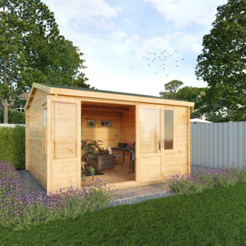 Image of Mercia Elite 4m x 4m Double Glazed Garden Office Log Cabin (28mm)