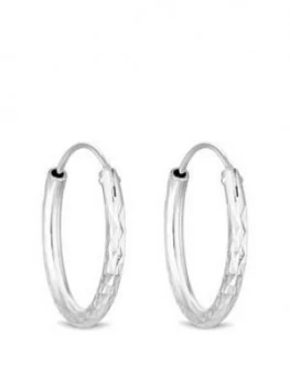 Image of Simply Silver Silver 20Mm Diamond Cut Hoop Earrings