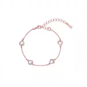 Image of Ted Baker Womens Heniee Crystal Heart Bracelet - Rose Gold