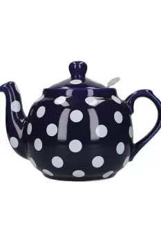 Image of Farmhouse Teapot, Blue/White Spot, Four Cup - 900ml Boxed
