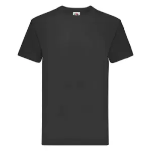 Image of Fruit Of The Loom Mens Super Premium Short Sleeve Crew Neck T-Shirt (M) (Black)