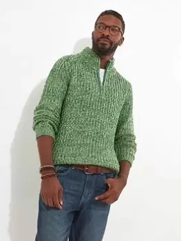 Image of Joe Browns Joe Browns Shore Funnel Knit Jumper - Green, Size XL, Men