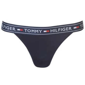Image of Tommy Bodywear Tommy Logo Stripe Bikini Briefs - Blue