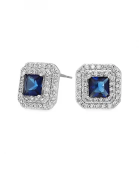 Image of Jon Richard Blue Square Stud Earring