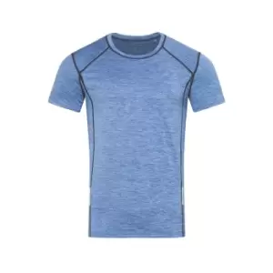 Image of Stedman Mens Sports Reflective Recycled T-Shirt (XL) (Blue Heather)