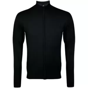 Image of SOLS Mens Gordon Full Zip Cardigan (S) (Black)