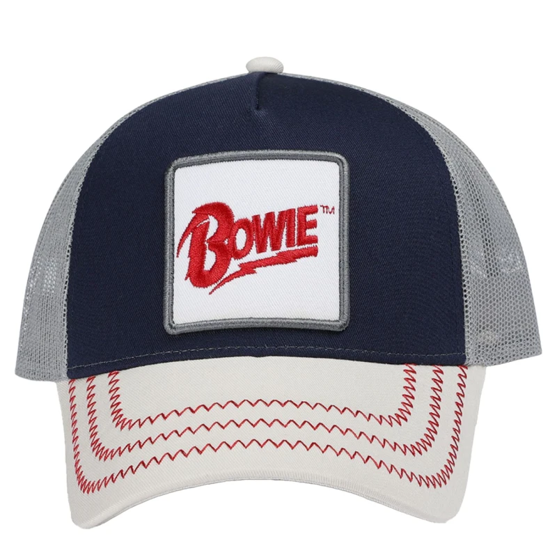 Image of Amplified Womens David Bowie Trucker Cap in Grey Grey Female One Size