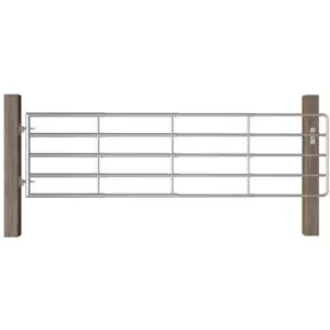 Image of Vidaxl - 5 Bar Field Gate Steel (115-300)x90cm Silver - Silver