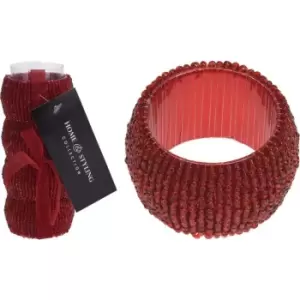 Image of The Spirit Of Christmas 4Pc NapkinsRingSet24 - Red