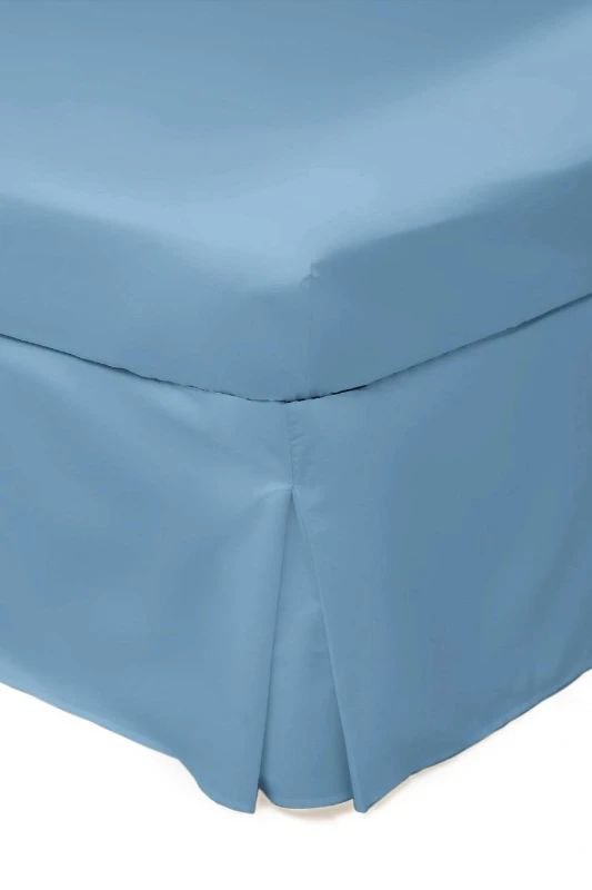 Image of Belledorm Easy Care 200 Thread Count Cotton Polyester Percale Platform Valance in Bright Blue Size: King Bright Blue Unisex King