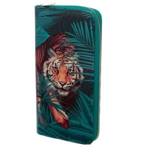 Image of Spots and Stripes Big Cat Zip Around Large Wallet Purse
