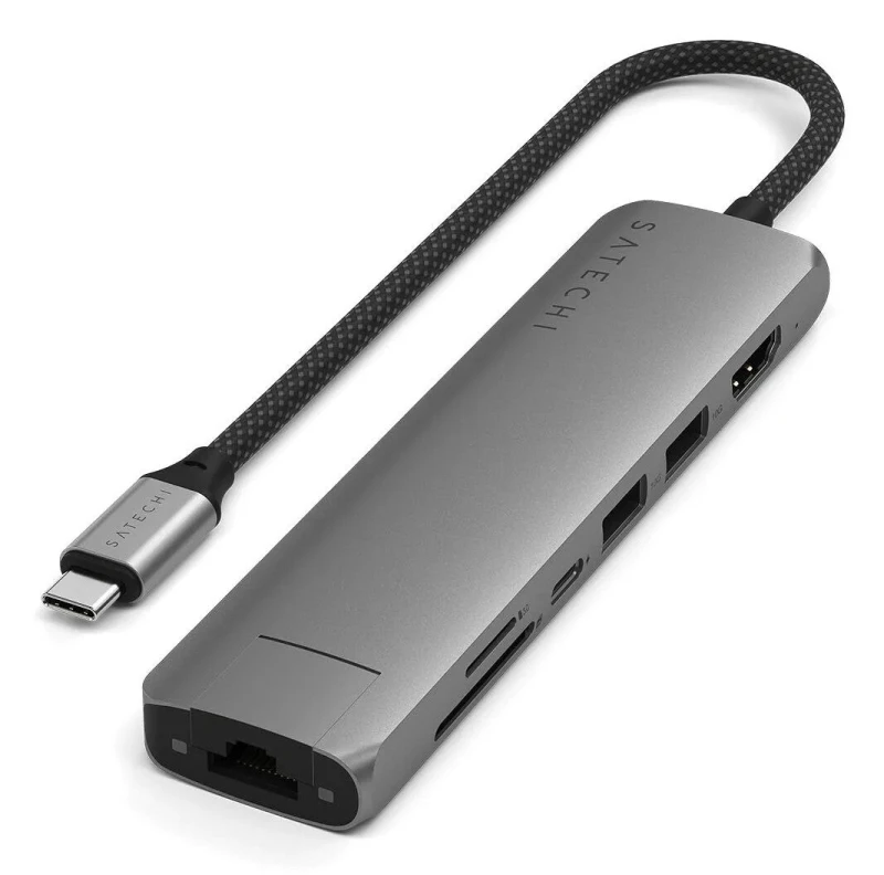 Image of Satechi Satechi ST-P7SM interface hub USB Type-C 10000 Mbps Grey ST-P7SM