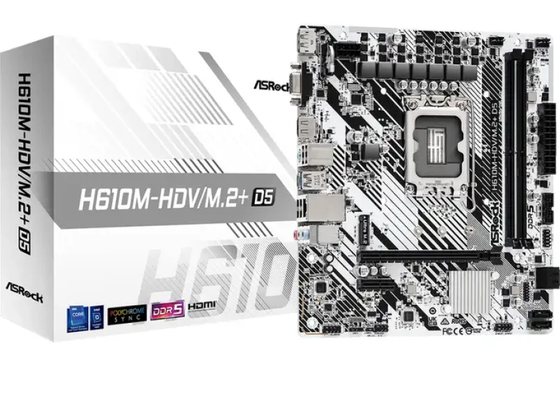 Image of Asrock H610M-HDV/M.2+ D5, Intel 12th and 13th ,DDR5, SATA3, USB...