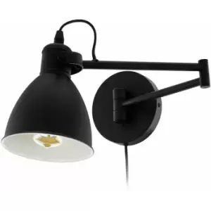 Image of Loops - Wall Flush Ceiling Light Colour Black Shade White Inner Moveable Bulb E27 10W