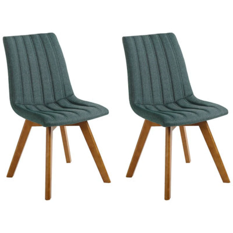 Image of Beliani Set Of 2 Dining Chairs Calgary Dark Green