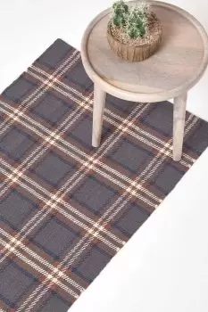 Image of Hamilton Handwoven Tartan Cotton Hall Runner, 66 x 200 cm