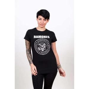 Image of Ramones - Seal Womens Medium T-Shirt - Black