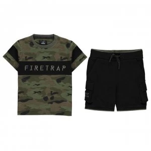Image of Firetrap Short Sleeve T-Shirt Set Infant Boys - Camo Pique