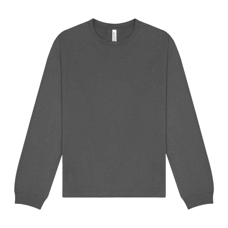 Image of Bella + Canvas Mens Heavyweight Long-Sleeved T-Shirt XS in Charcoal Charcoal Male XS